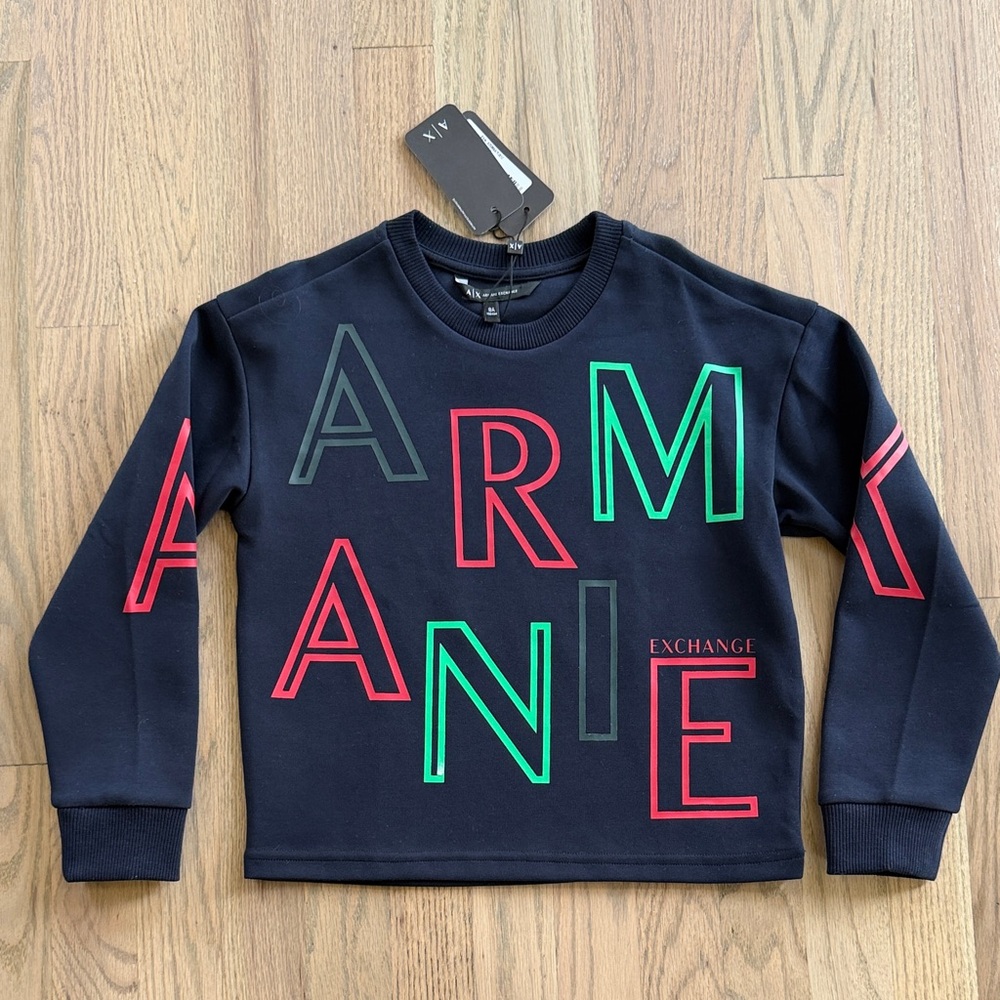 Armani Exchange Kids' Sweatshirt with Red and Green Accents